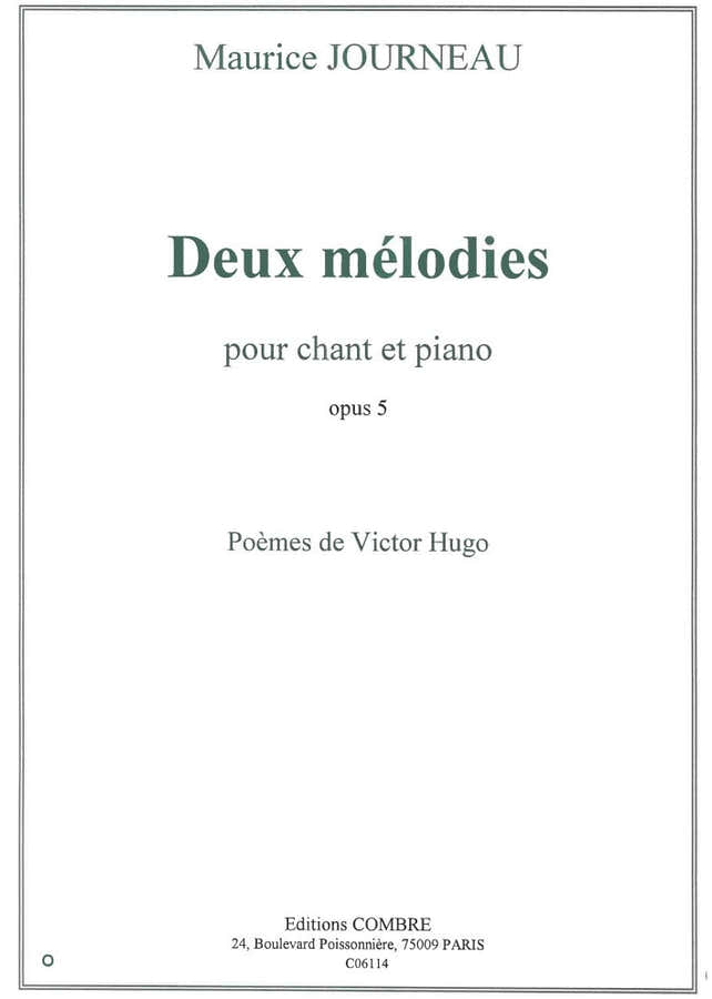 Journeau - 2 Mélodies Op. 5 - Sopran oder Tenor und Klavier