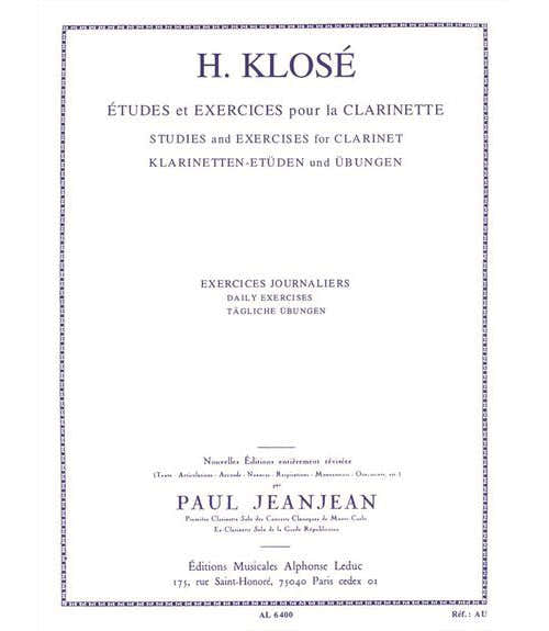 Klose - Exercices Journaliers Pour La Clarinette