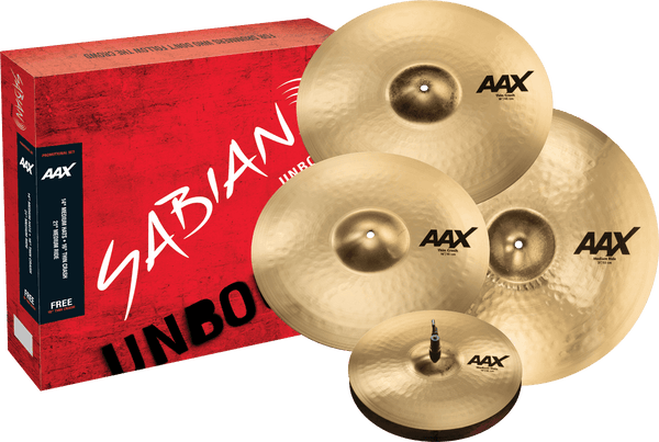 Sabian 25005XCPB Pack AAX Promotional Set 14/16/21 + 18" +90 TAGE DRUMEO-TESTZUGANG