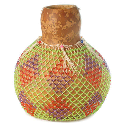 Y-CH006 - SHEKERE XEQUERE - KALEBASSE 40CM - PEARL NET