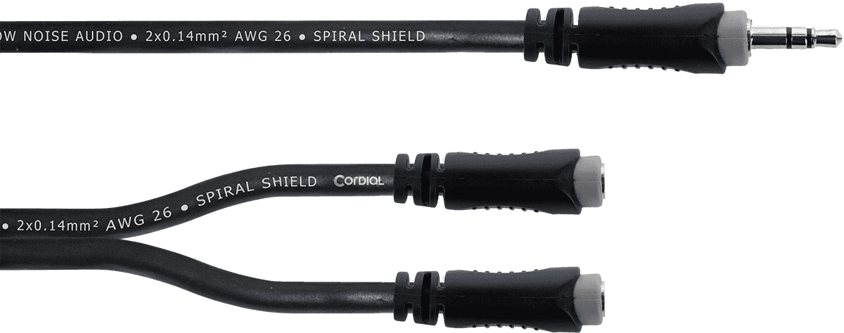 Y-Kabel Stereo-Mini-Klinke/2 Stereo-Mini-Klinkenbuchsen 30 CM