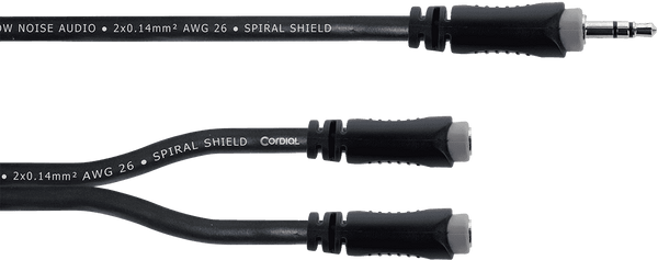 Y-Kabel Stereo-Mini-Klinke/2 Stereo-Mini-Klinkenbuchsen 30 CM