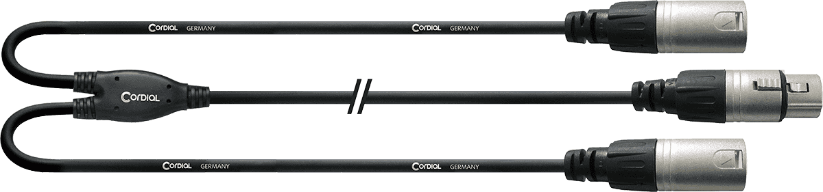 Y-Kabel XLR-Buchse/2 XLR-Stecker 30 CM