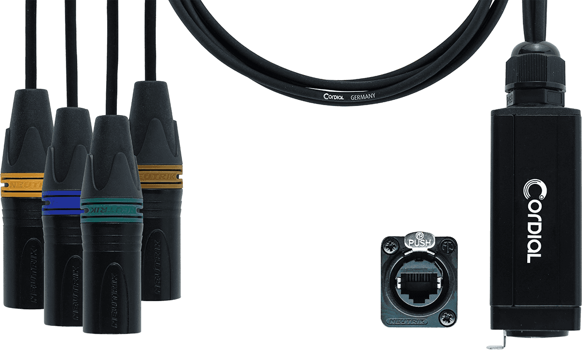 DMX-ADAPTER - RJ45 4 XLR MÄNNLICH 5-POLIG 70 CM