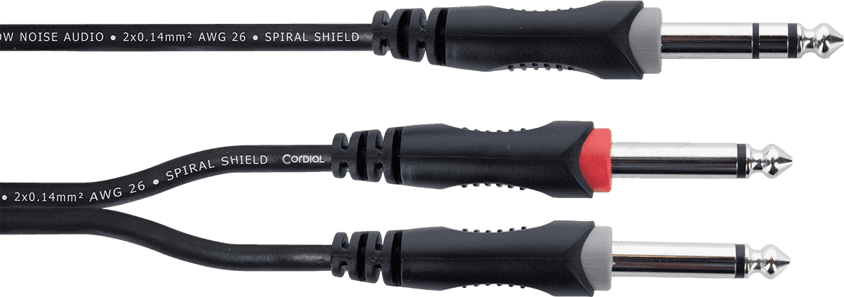 Y-Kabel Stereo-Klinkenstecker / 2 Mono-Klinkenstecker 3 M