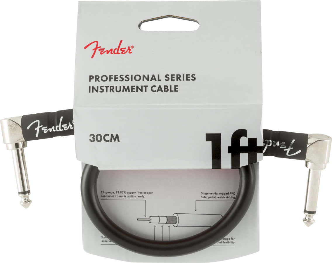 PROFESSIONAL INSTRUMENT CABLES ANGLE/ANGLE 1' BLACK