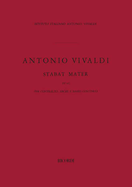 Ricordi Vivaldi A. - Stabat Mater RV 621 - Orchestra