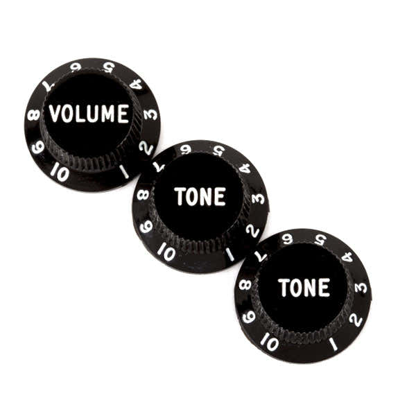 STRATOCASTER KNOBS BLACK (VOLUME TONE TONE) (3)