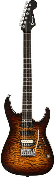 Charvel Pro-Mod Plus Dinky DK24 HSS 2PT EB QM Ebo Bernsteinfarbenes Tigerauge