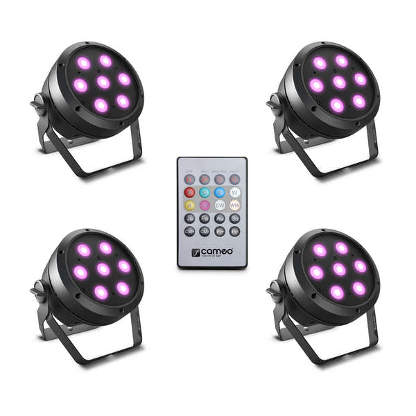 Cameo ROOT PAR 4 SET 1 - SET AUS 4 X CLROOTPAR4 MIT INFRAROT-FERNBEDIENUNG