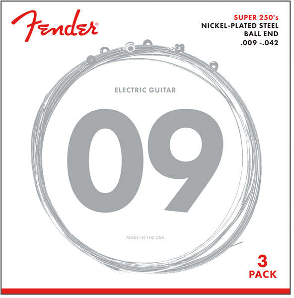 SUPER 250L NPS BALL END STRINGS (.009-.042 GAUGES) 3-PACK