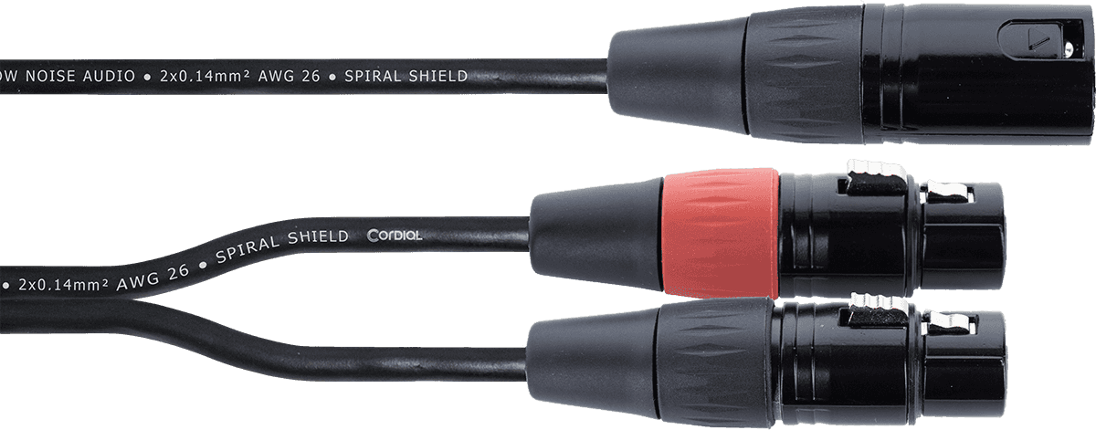 Y-Kabel XLR-Stecker / 2 XLR-Buchsen 30 CM