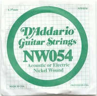 D'ADDARIO NW054 NICKEL WOUND ELECTRIC GUITAR SINGLE STRING .054