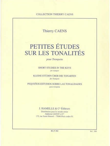 Hamelle Editeurs Petites Études Sur Les Tonalités Trompette - Caens