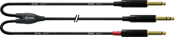 Y-Kabel Splitter Stereo-Klinke/2 Mono-Klinke 3 M