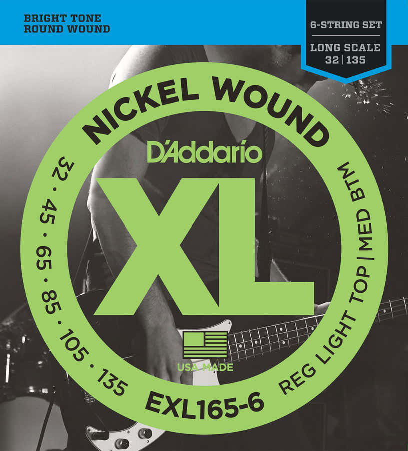 EXL165-6 vernickelte Saiten lange Mensur Regular Light Top 32-135