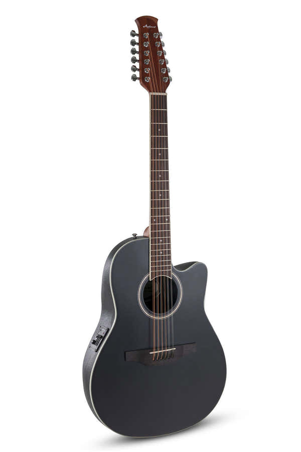 E-Akustikgitarre Traditional Ab2412 Mid Cutaway 12-String Black Satin