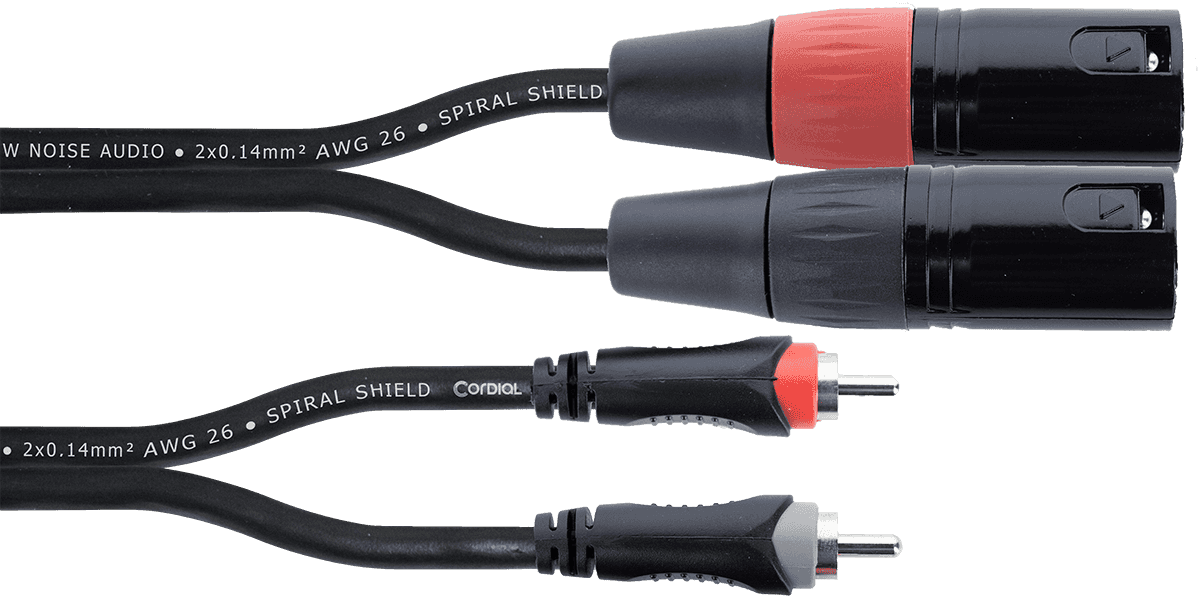 Doppeltes Audiokabel XLR-Stecker / RCA 1,5 M