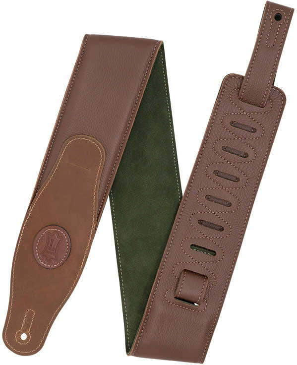 Gepolstertes Leder 7,6cm - Braun-Grün