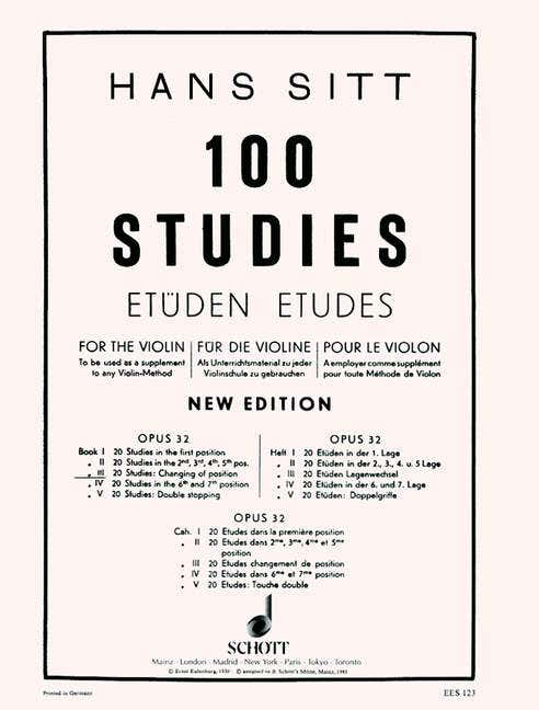 Sitt Hans - 100 Etudes Op.32 Vol.3 - Violin