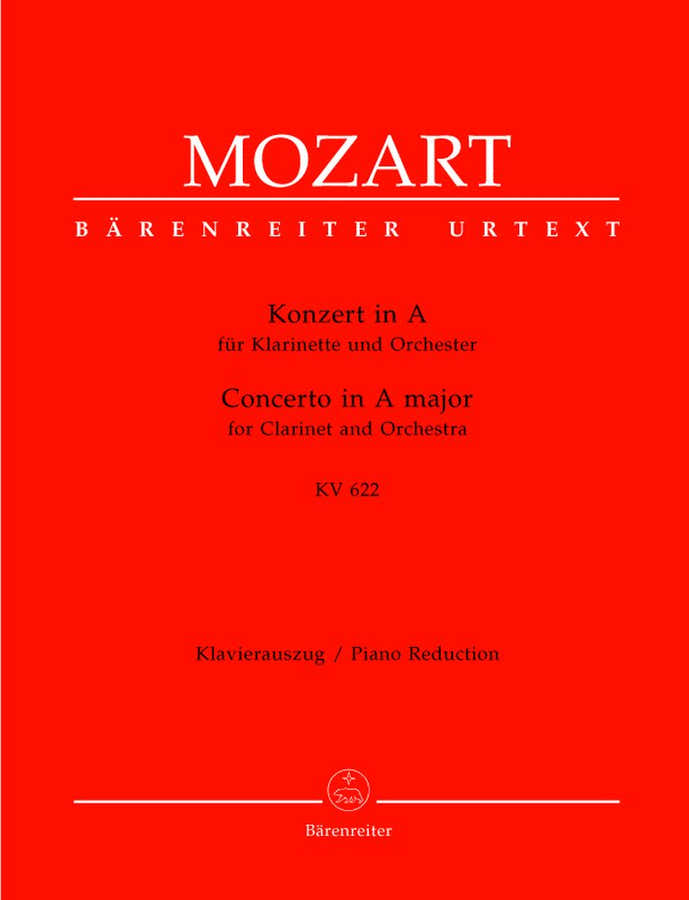 MOZART W.A. - KONZERT IN A KV 622 - KLARINETTE KLAVIER