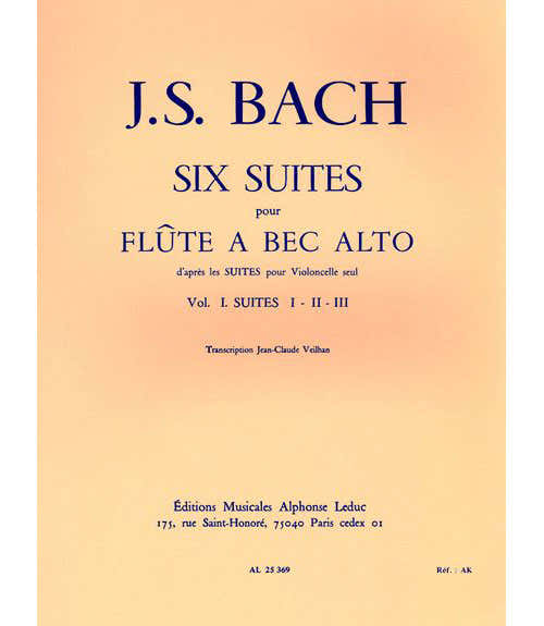 Leduc Bach J.s./veilhan J.C. - 6 Suites D'apres Les Suites Pour Violoncelle Vol. 1 - FLB Alto