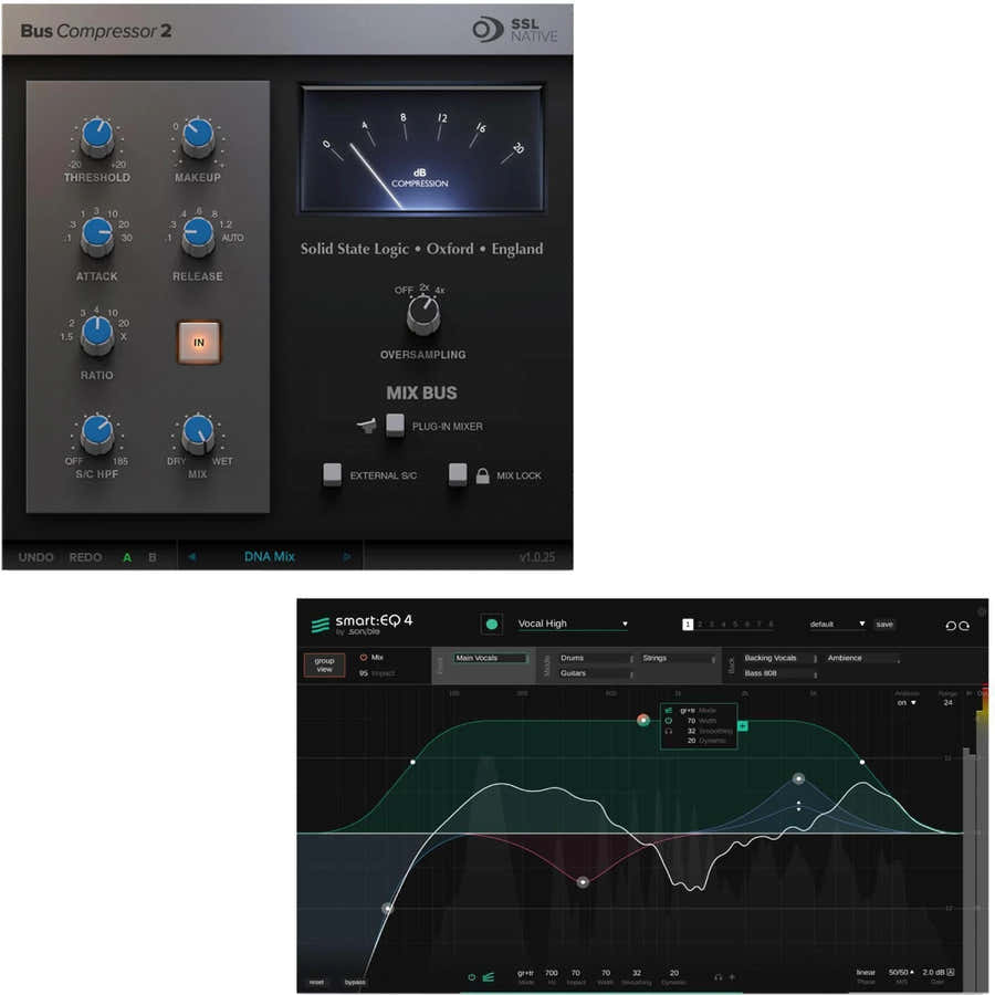 SSL Bus Compressor 2 + Sonible Smart:Eq
