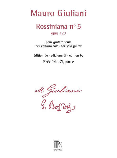 Durand Giuliani - Rossiniana N° 5 (opus 123) - Edition De Frederic Zigante