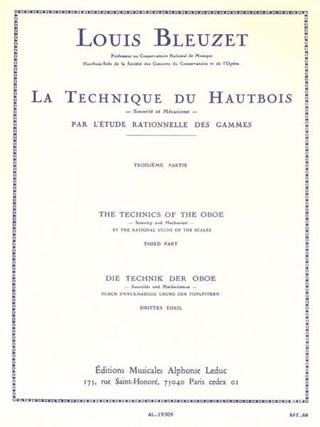 Louis Bleuzet: The Technique Of The Oboe