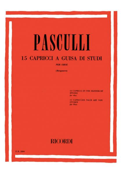 PASCULLI A. - 15 CAPRICCI PER OBOE A GUISA DI STUDI - HAUTBOIS ET PIANO