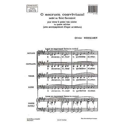 Messiaen O. - O Sacrum Convivium Motet Au SAINT-sacrement - Choeur