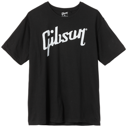 "XL" T-Shirt Gibson-Logo im Used-Look Schwarz