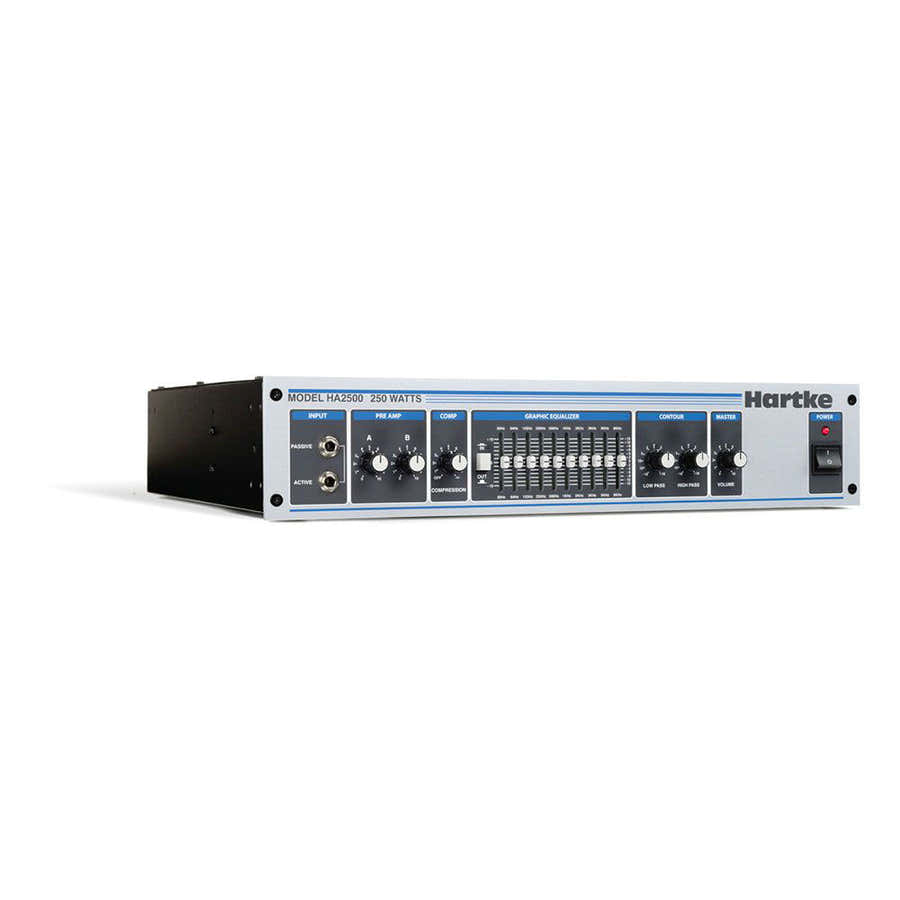 HA2500 Verstärkerkopf 250W/4 Ohms Rack 2u