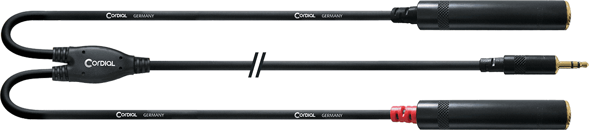 Y-Kabel Splitter Stereo-Mini-Klinke/2 Klinkenbuchsen 30 CM