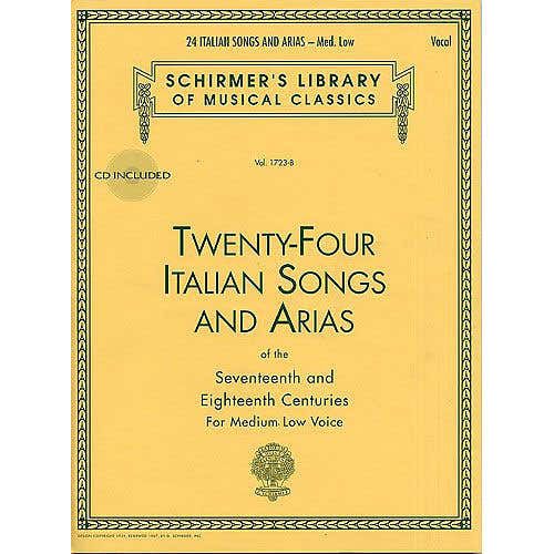 24 ITALIAN SONGS & ARIAS 17 & 18 TH MEDIUM LOW + MP3