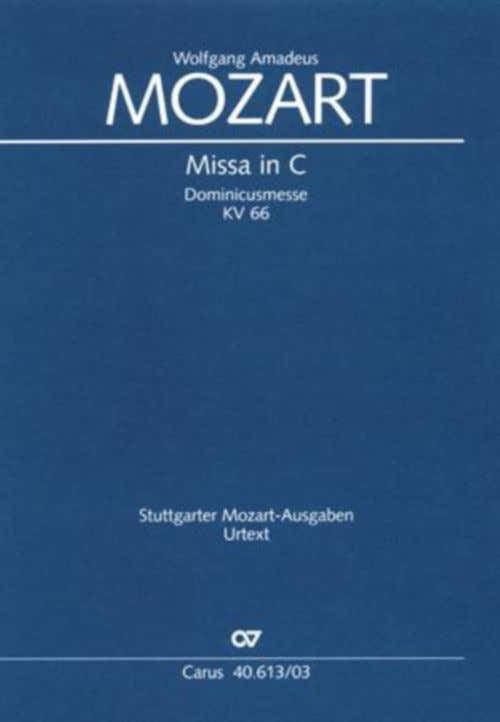 MOZART W.A. - MISSA C MAJOR KV 66 - REDUCTION PIANO