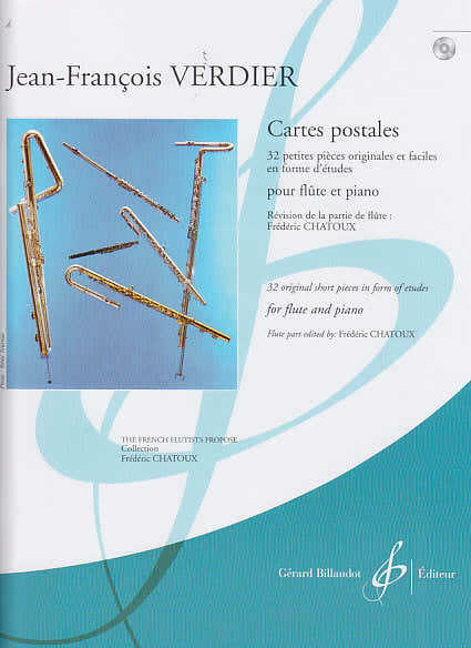 Verdier J.F. - Ces Postales + Cd - Flute Piano