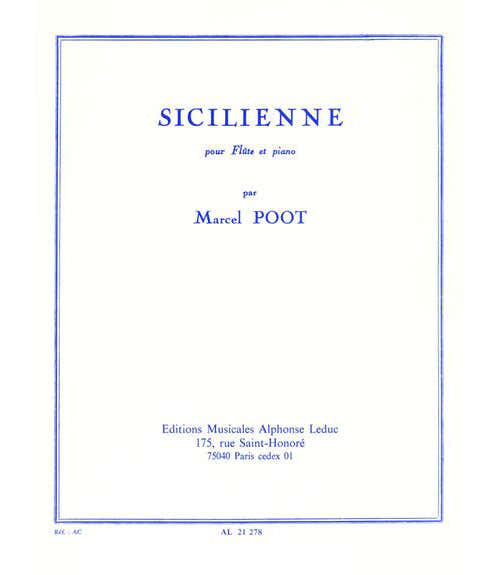 POOT MARCEL - SICILIENNE - FLUTE ET PIANO