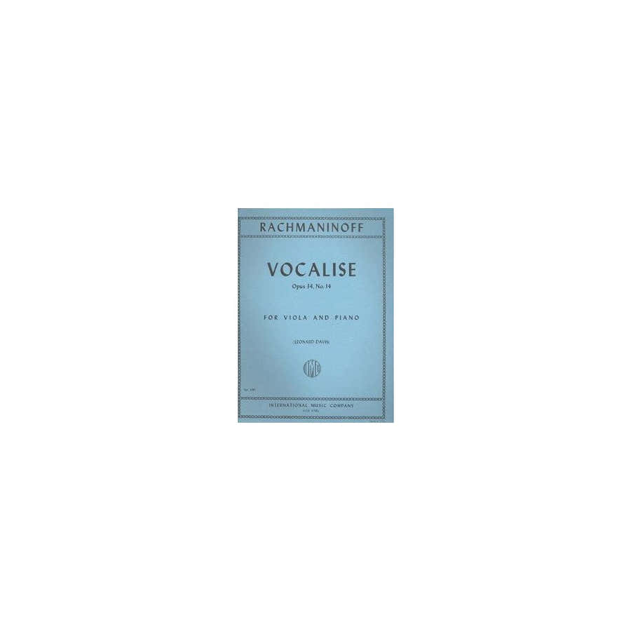 Rachmaninoff Serge - Vocalise Op.34 N°14 Alt & Klavier (Leonard Davis)