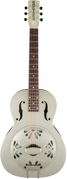 Gretsch Guitars G9201 Honey Dipper Resonatorgitarre mit Round-Neck und Biscuit-Cone, Shed Roof