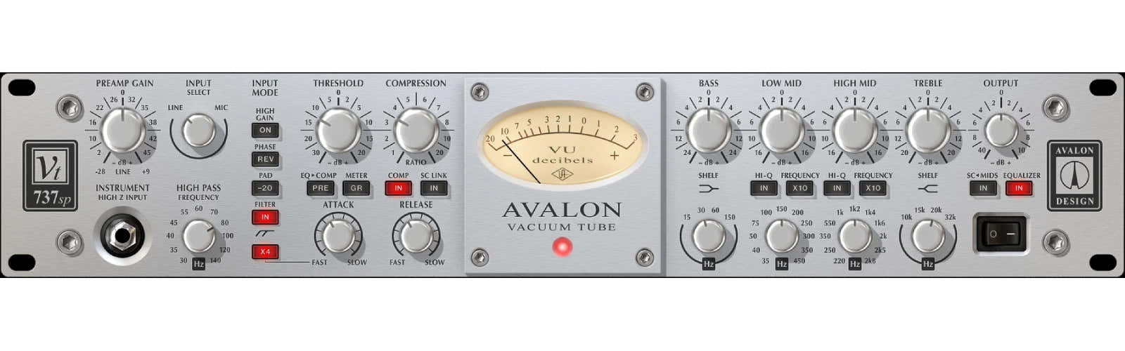 UAD Avalon VT-737 Röhren-Kanalzug