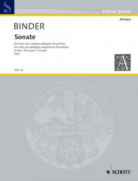 Schott Binder C.S. - Sonata D Major - Alto & Piano