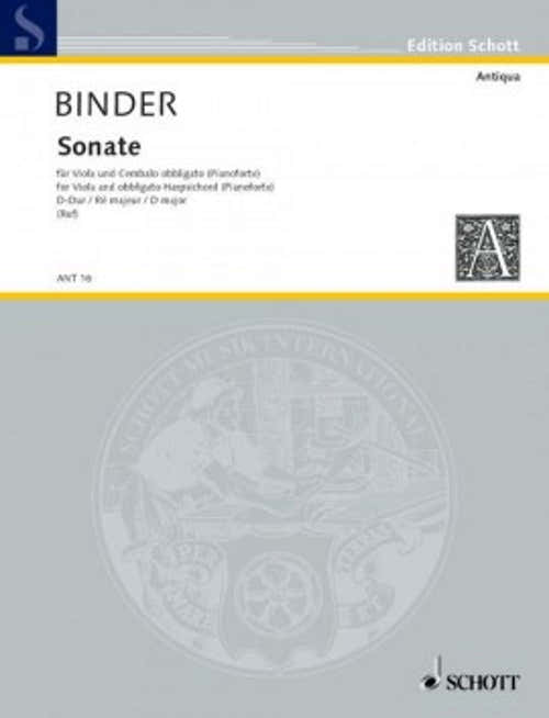BINDER C.S. - SONATA D MAJOR - ALTO & PIANO