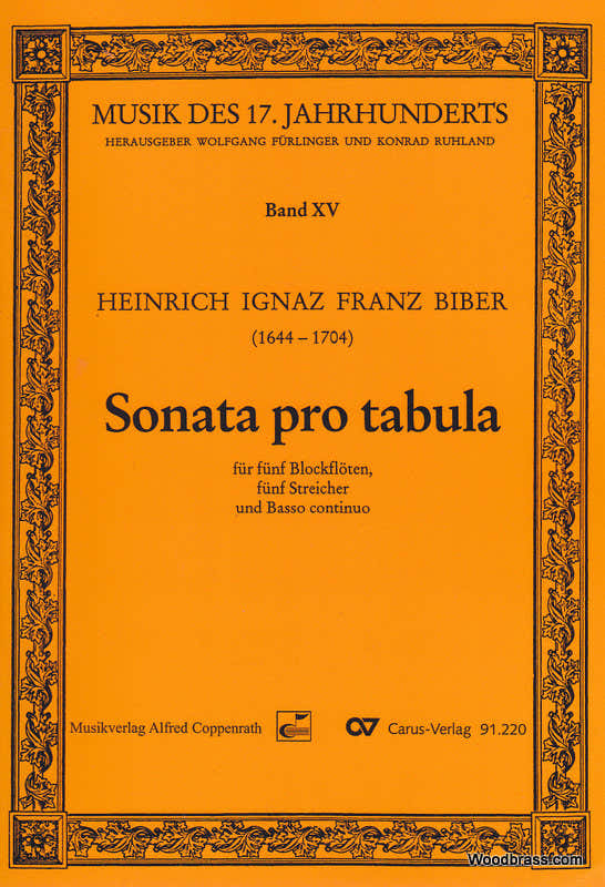 BIBER HEINRICH IGNAZ FRANZ - SONATA PRO TABULA - CONDUCTEUR