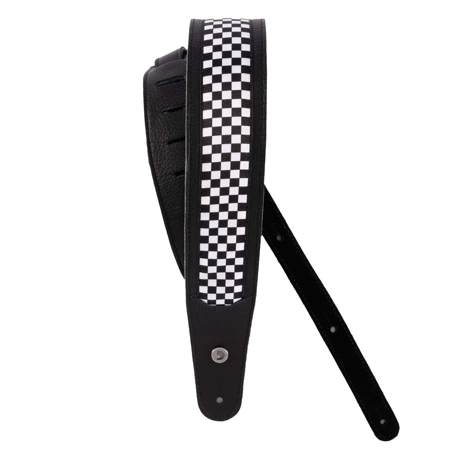 HYBRID LEATHER GUITAR STRAP CHECKERED