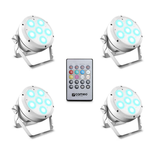 Cameo ROOT PAR 6 WH SET 1 - SET BESTEHEND AUS 4 X CLROOTPAR6WH MIT INFRAROT-FERNBEDIENUNG