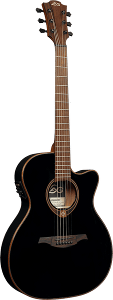 Lâg Tramontane T118ASCE Auditorium Slim Cutaway Elektro Schwarz
