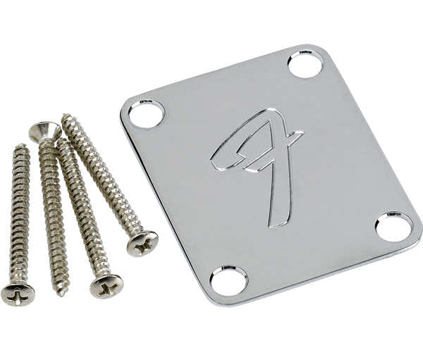 Fender 4-Schrauben-Halsplatte im Vintage-Stil "F" (Chrom)