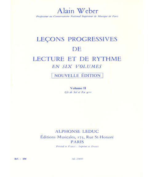 WEBER AL. - LEÇONS PROGRESSIVES DE LECTURE ET DE RYTHME VOL.2