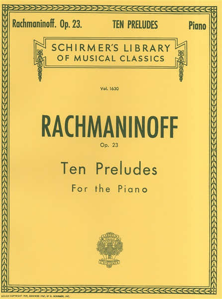 SERGEI RACHMANINOV TEN PRELUDES FOR PIANO OP.23 - PIANO SOLO